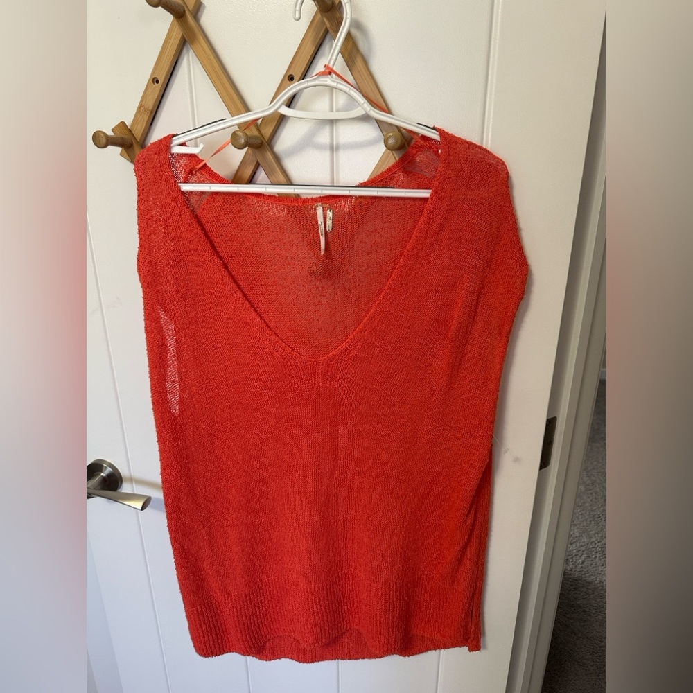Free people Red Knit Sweater